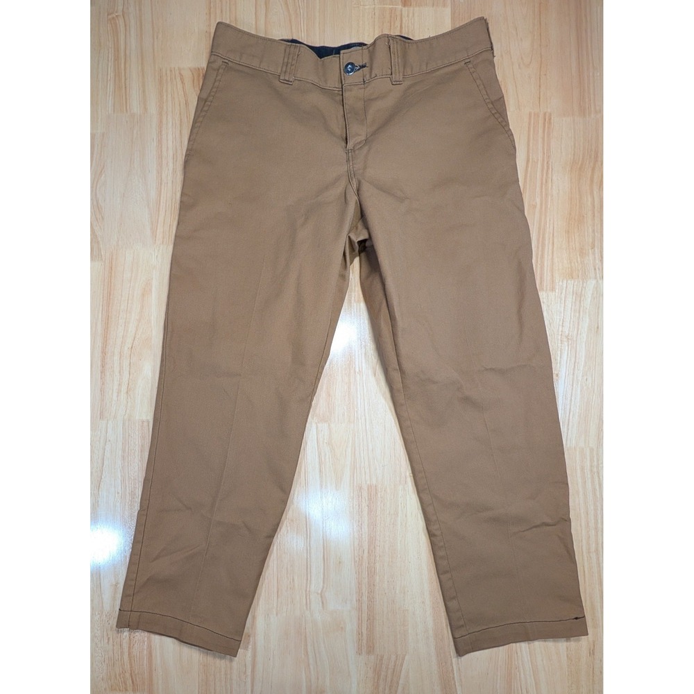 Dickies Skateboarding Flex Brown Chino Work Pants Mens 33x26 WPSK94TSB